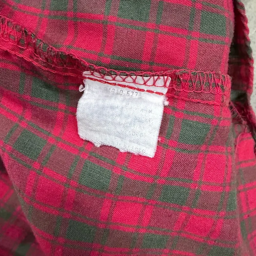 Vintage Levi’s Silver Label Tab Plaid Button Up Shirt Medium Red Gray M Utility